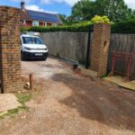 view of two brick pillars either side of a driveway, installed by Mech-Elec Group Ltd