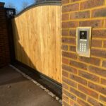 metallic intercom as part of domestic automated gate system installed by Mech-Elec Group Ltd